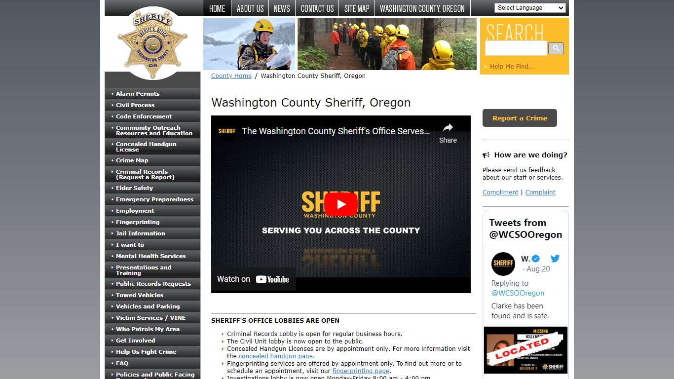 Sheriff's Office, Washington County, OR